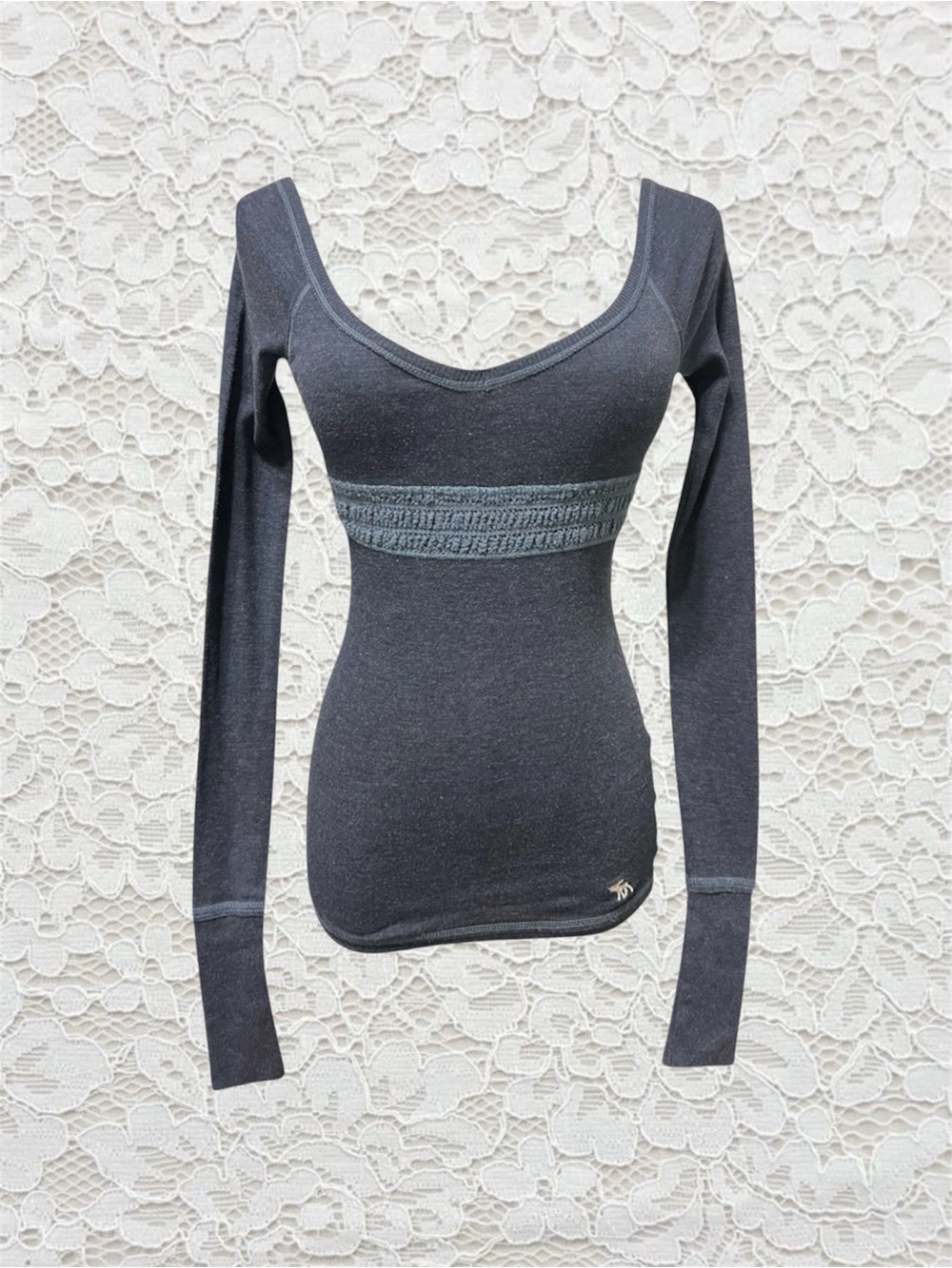 vintage abercrombie babydoll fitted long sleeve top